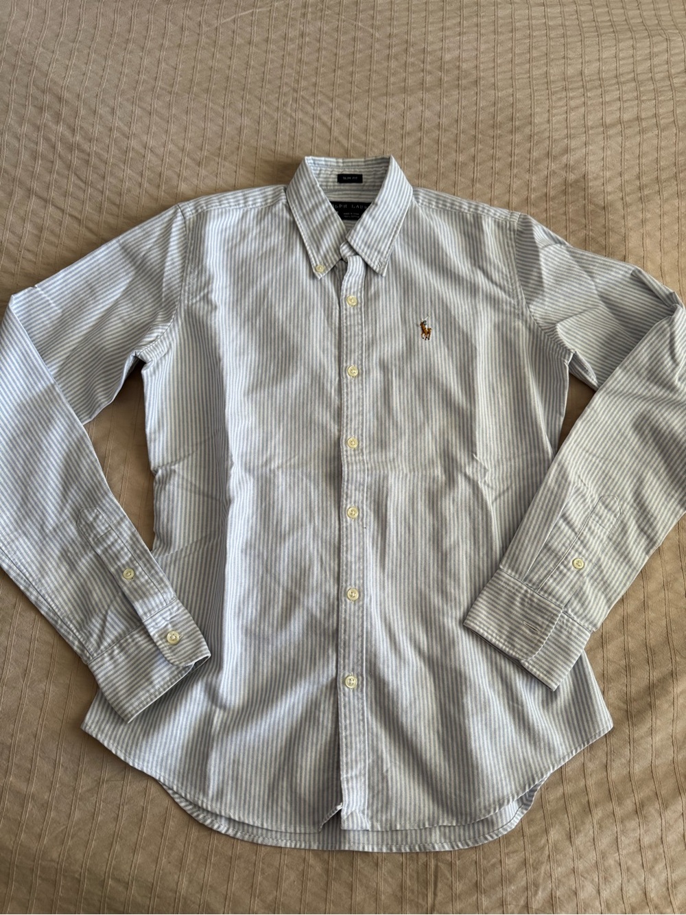 Ralph Lauren Classic Striped Button-Down Shirt - Light Blue Women’s